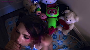 Brainless bouncy busty bonkers blue bikini bimbo bitch blows big boner