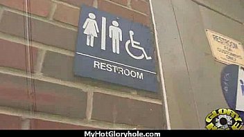 Hot babe comes back for dick at gloryhole 20