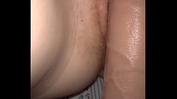 Soft petite redhead pussy gobbles monster dildo pt 1