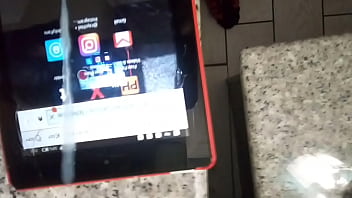 Cumshot on tablet