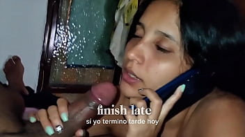 ¡me follo a mi ex mientras hablo por teléfono con mi novio ¡le enseño que ahora me cabe toda la polla en la boca subtitulado