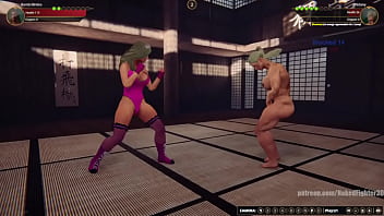 Bambi vs tristany nf3d female mma combat dojo battle boobs