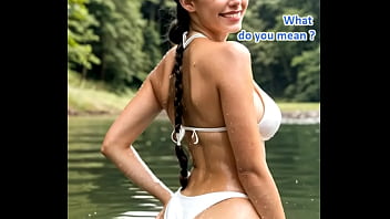 Beautiful Busty Brunette In White Leather Bikini Fucking In A Lake In The Forest Ai Generated Porn Dream thumbnail