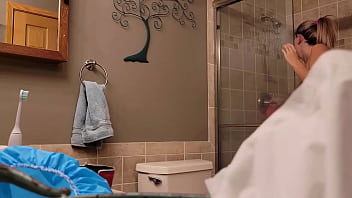 Caught stepbrother places camera in bathroom and catches stepsister masturbating