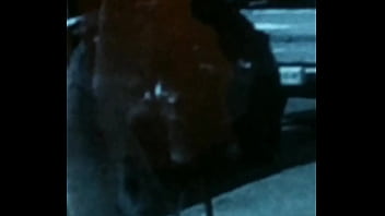 La espió mientras pasea su perro