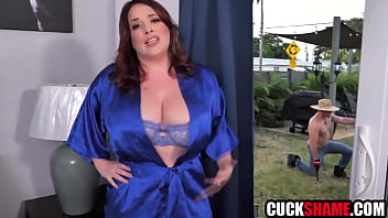 Chubby wife fucks big cock stud ifo cuckold husband