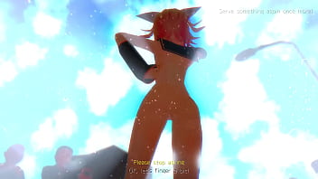 Blonde girl dancing on street mmd by chick