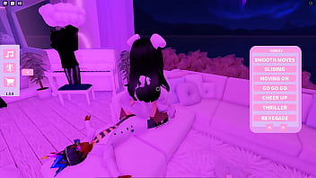 Simblings having fun on roblox in the vibe house