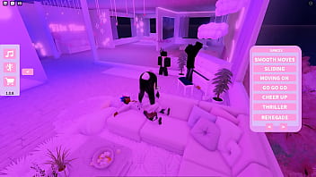 Simblings having fun on roblox in the vibe house