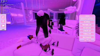 Simblings having fun on roblox in the vibe house