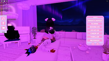 Simblings having fun on roblox in the vibe house