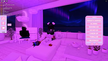 Simblings having fun on roblox in the vibe house