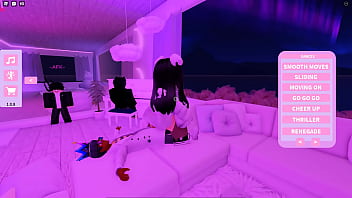 Simblings having fun on roblox in the vibe house