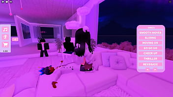 Simblings having fun on roblox in the vibe house