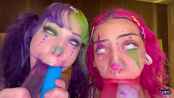 Slutty clown bounce mischief & making out