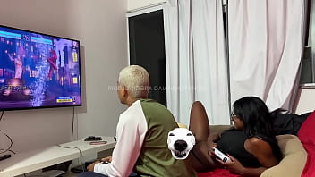 My husband's cousin came over to play video games with him and i being a naughty girl went along too i joined in the fun and even made a bet with them imagine what happened