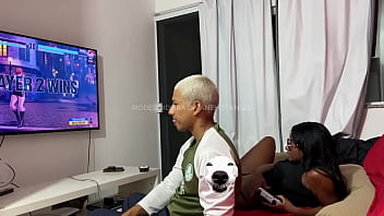 My husband's cousin came over to play video games with him and i being a naughty girl went along too i joined in the fun and even made a bet with them imagine what happened