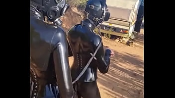 Latex pony action in portuguese with discipleofdevotion full rubber action in the heat