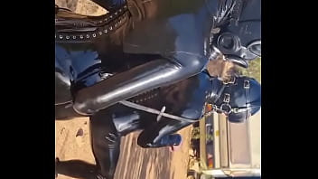 Latex pony action in portuguese with discipleofdevotion full rubber action in the heat