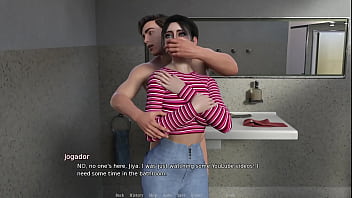 Blowjob hidden behind the wall perfect tits