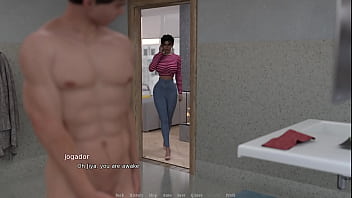 Blowjob hidden behind the wall perfect tits