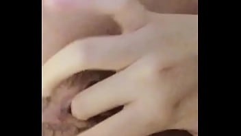 Asian girl touching herself after shower