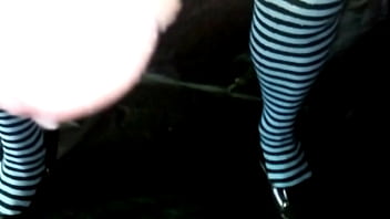 Woman pegging with strap on fucks guy with female panties and ejaculates without touching herself