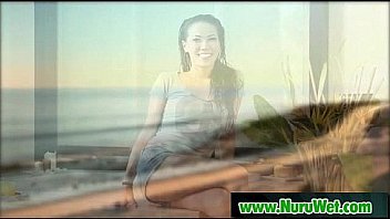 Asian busty babe gives slippery nuru massage 14