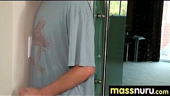 Busty teen gives nuru sex massage 26