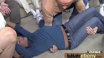 First time ebony with a group of white dicks 10
