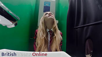 Teen student sucks cock