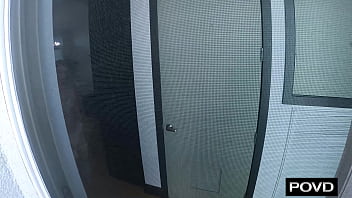 Handyman drains cock inside cam whore