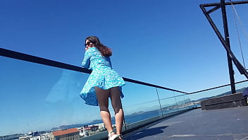 Look at the milf's skirt did you see the pussy