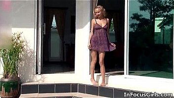 Cute blonde with nice firm teen tits