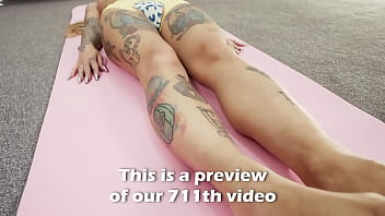 Beautiful inked babe petite body beautiful feet and a puffy pussy