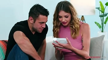 Inked babe and her boyfriend having oily fun on a mattress