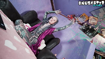 Tattoo model livestream with anal masturbation