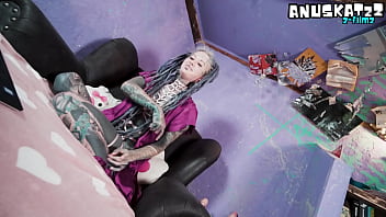 Tattoo model livestream with anal masturbation