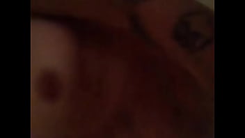 Lisa straps into the bathroom tub