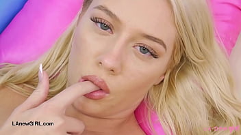 Ethereal golden girl naked close up