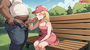 Big daddy tricked innocent teen girls to suck his big lolipop