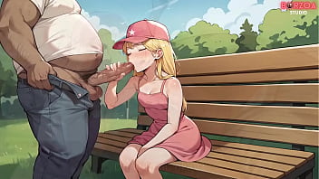Big daddy tricked innocent teen girls to suck his big lolipop