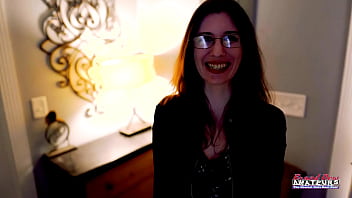 Horny brunette cutie hazel o'connor fingers fucks her pussy and gives a bj