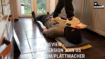 Trample On The Human Doormat In Adidas Sneakers thumbnail