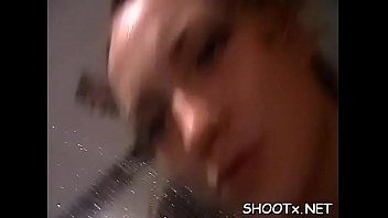 Slender tanya performs stick licking session