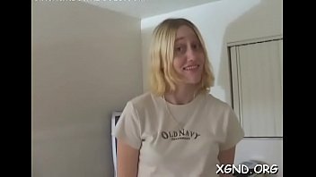Charming blonde maiden jean fucked and licked