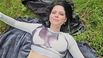 Smoking on the grass and show my boobs on the sun