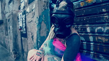 Ballerina wearing ballet shoes and walking down the street