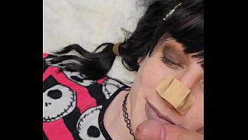 2nd swallow got my mouth filled while wearing my cute onesie