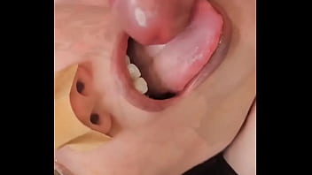 2nd swallow got my mouth filled while wearing my cute onesie